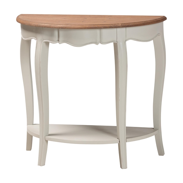 baxton studio Baxton Studio Cordelia Country Cottage Farmhouse Greyish Beige and Natural Brown Finished Console Table