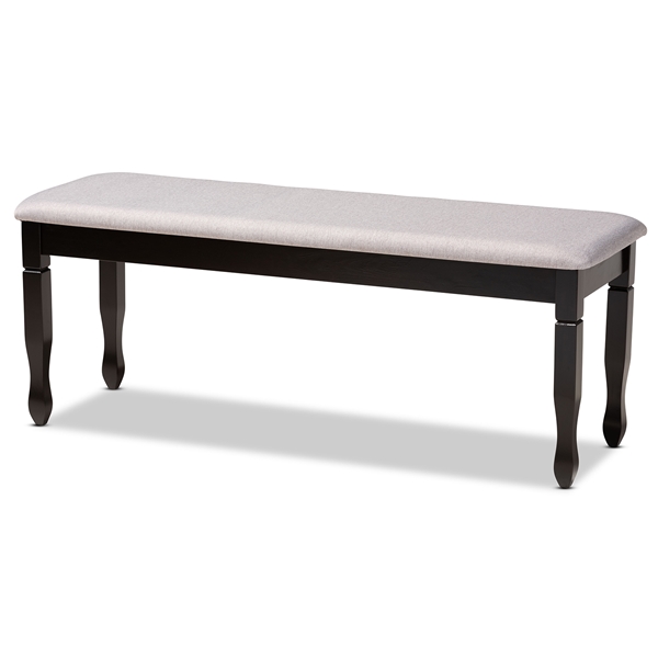 baxton studio Baxton Studio Corey Modern and Contemporary Grey Fabric Upholstered and Dark Brown Finished Wood Dining Bench
