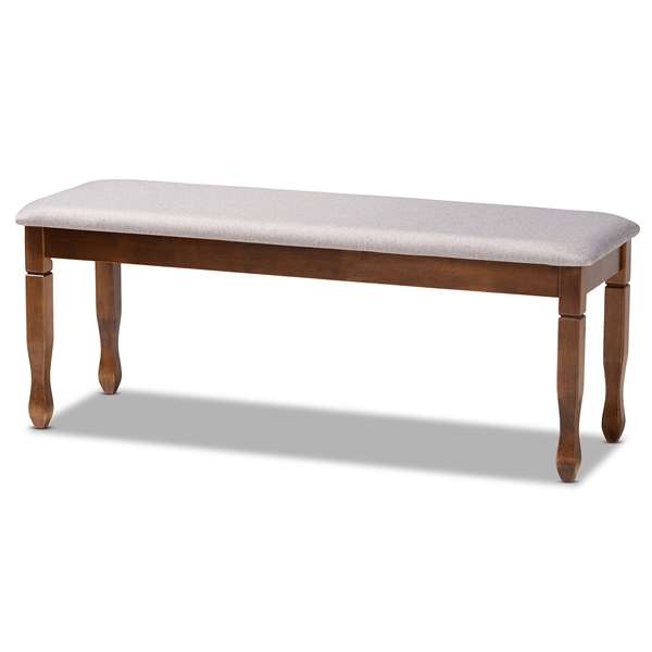 baxton studio Baxton Studio Corey Modern and Contemporary Grey Fabric Upholstered and Walnut Brown Finished Wood Dining Bench