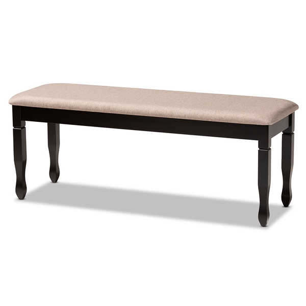 baxton studio Baxton Studio Corey Modern and Contemporary Sand Fabric Upholstered and Dark Brown Finished Wood Dining Bench
