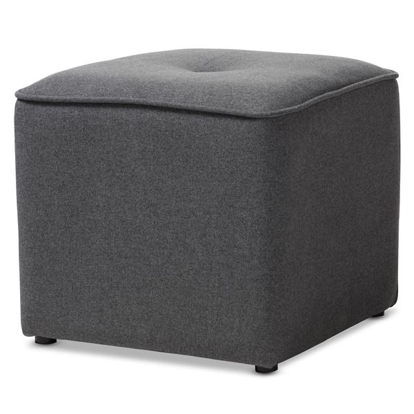 baxton studio Baxton Studio Corinne Modern and Contemporary Dark Grey Fabric Upholstered Ottoman