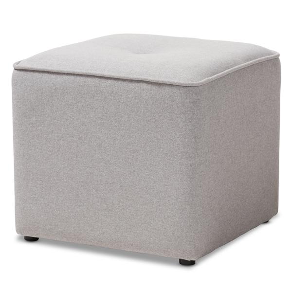 baxton studio Baxton Studio Corinne Modern and Contemporary Light Grey Fabric Upholstered Ottoman