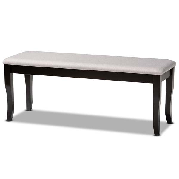 baxton studio Baxton Studio Cornelie Modern and Contemporary Transitional Grey Fabric Upholstered and Dark Brown Finished Wood Dining Bench