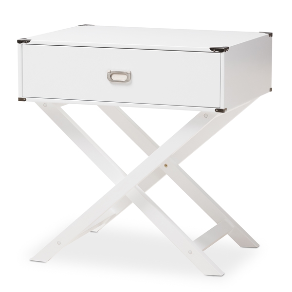 baxton studio Baxton Studio Curtice Modern And Contemporary White 1-Drawer Wooden End Table