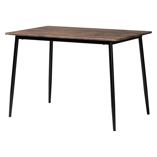 baxton studio Baxton Studio Dalair Industrial Rustic Brown Wood and Metal Dining Table