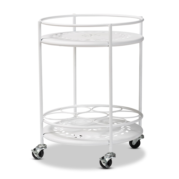 baxton studio Baxton Studio Dallan Modern Industrial White Metal 2-Tier Kitchen Cart
