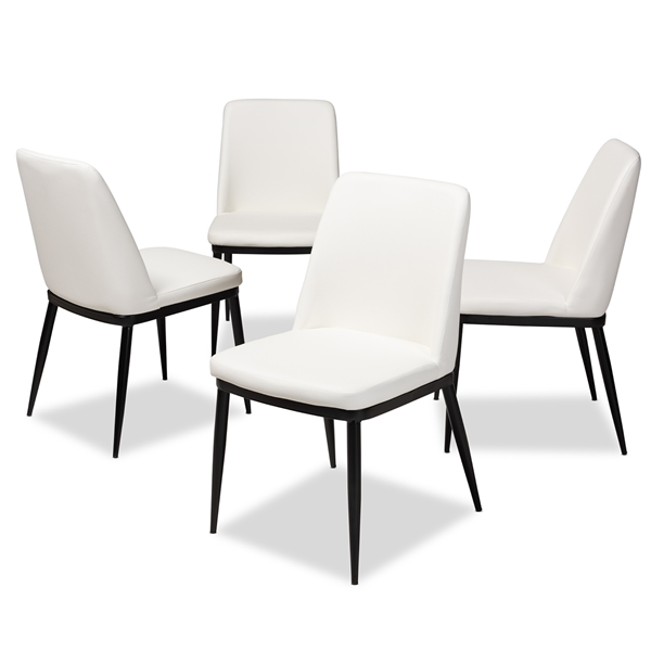 baxton studio Baxton Studio Darcell Modern and Contemporary White Faux Leather Upholstered Dining Chair (Set of 4)