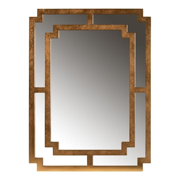 baxton studio Baxton Studio Dayana Modern and Contemporary Antique Gold Finished Wood Accent Wall Mirror