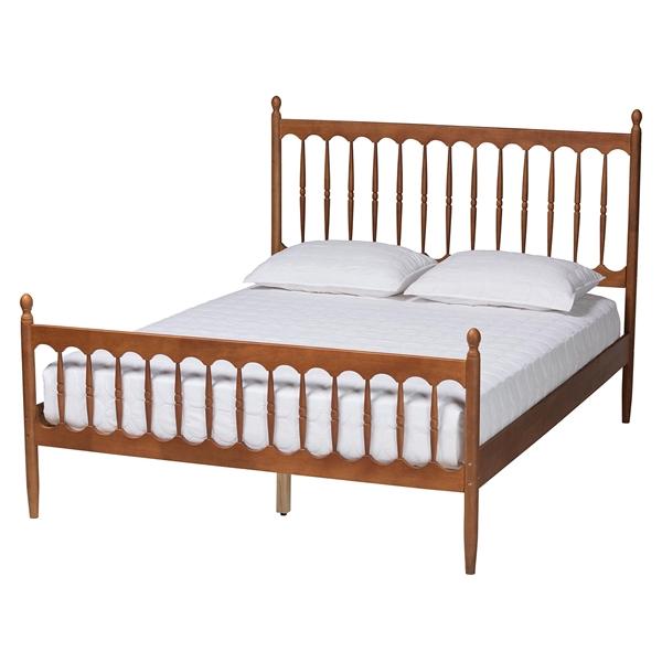 baxton studio Baxton Studio Deance Retro-Modern Walnut Brown Finished Wood Queen Size Platform Bed