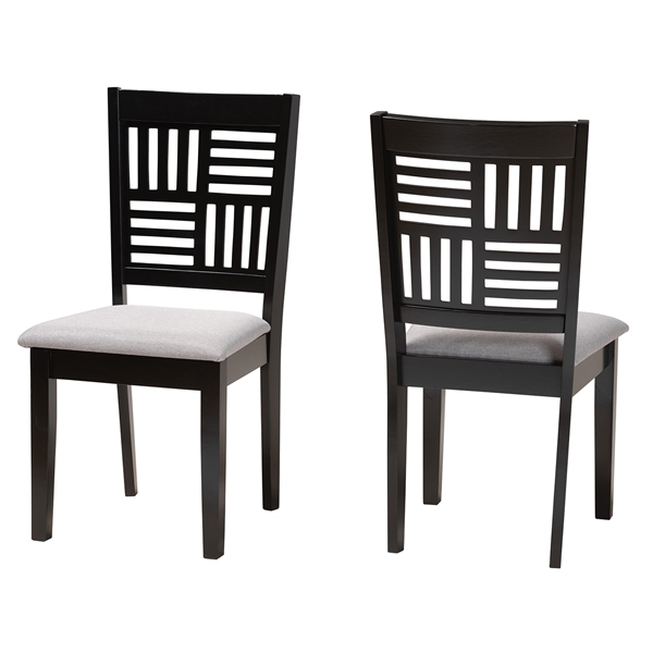 baxton studio Baxton Studio Deanna Modern Grey Fabric and Dark Brown Finished Wood 2-Piece Dining Chair Set