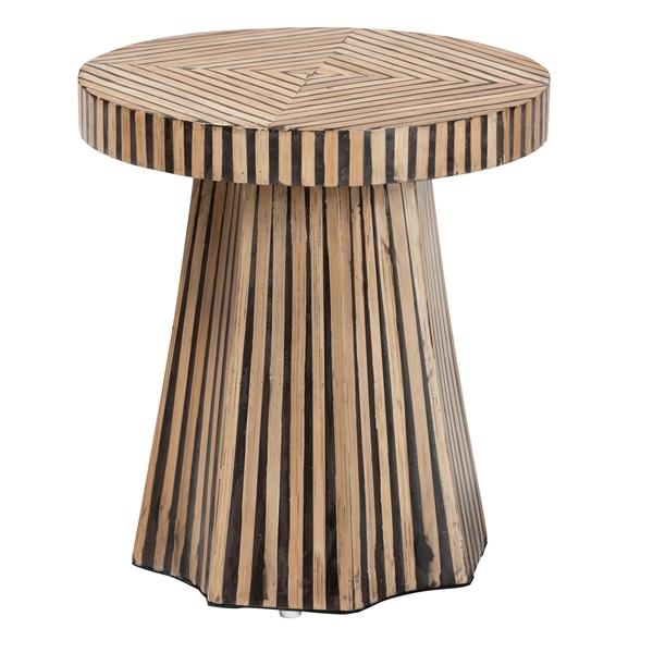 baxton studio Baxton Studio Devika Modern Bohemian Two-Tone Natural and Dark Brown Bamboo End Table