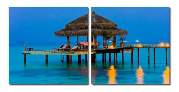 baxton studio Baxton Studio Dinner in the Tropics Mounted Photography Print Diptych
