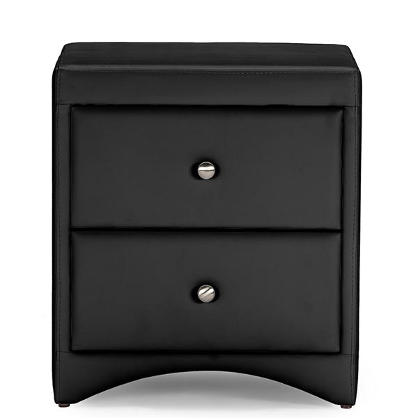 baxton studio Baxton Studio Dorian Black Faux Leather Upholstered Modern Nightstand