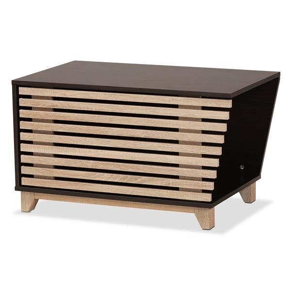 baxton studio Baxton Studio Eckhart Modern and Contemporary Two-Tone Dark Brown and Oak Finished Wood Cat Litter Box Cover House