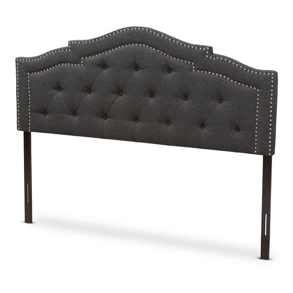 baxton studio Baxton Studio Edith Modern and Contemporary Dark Grey Fabric Queen Size Headboard