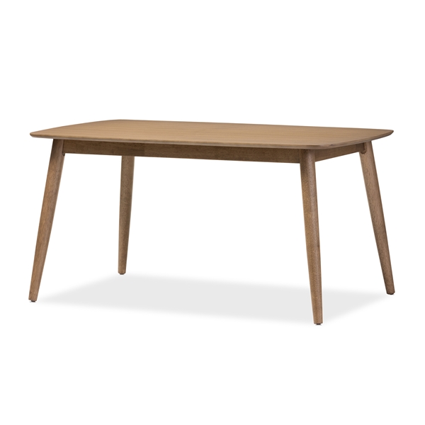 baxton studio Baxton Studio Edna Mid-Century Modern French "Oak" Light Brown Finishing Wood Dining Table