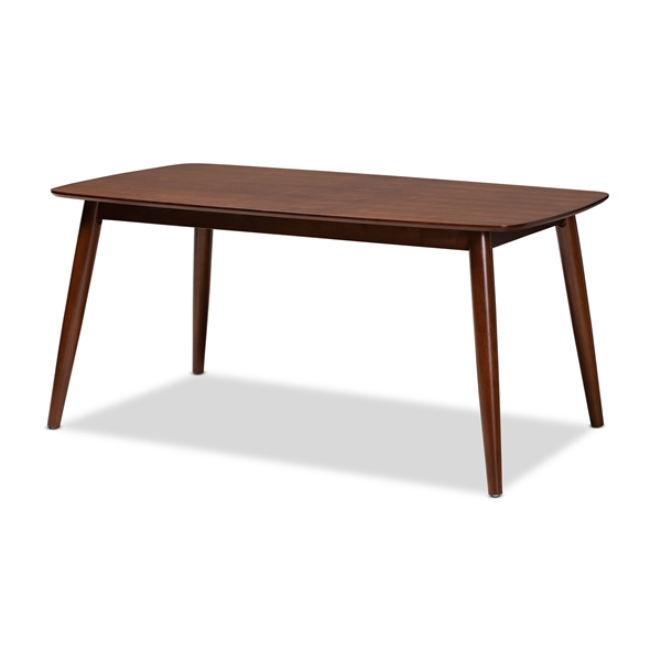 baxton studio Baxton Studio Edna Mid-Century Modern Walnut Finished Wood Dining Table