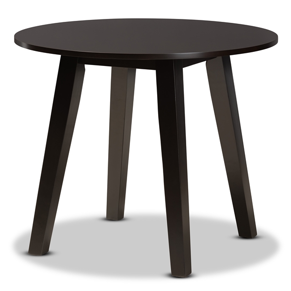 baxton studio Baxton Studio Ela Modern and Contemporary Dark Brown Finished 35-Inch-Wide Round Wood Dining Table