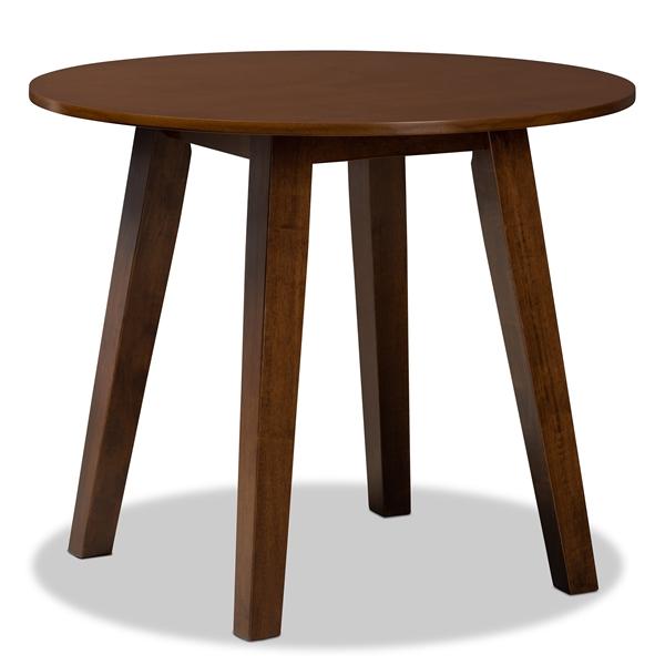 baxton studio Baxton Studio Ela Modern and Contemporary Walnut Brown Finished 35-Inch-Wide Round Wood Dining Table