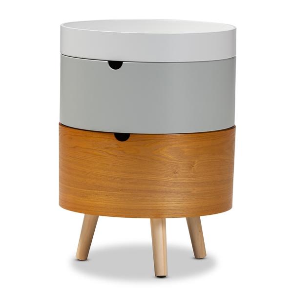 baxton studio Baxton Studio Elison Mid-Century Modern Multi Color 3-Tier Wood End Table