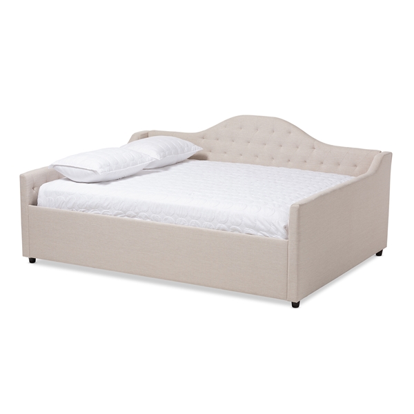 baxton studio Baxton Studio Eliza Modern and Contemporary Light Beige Fabric Upholstered Full Size Daybed