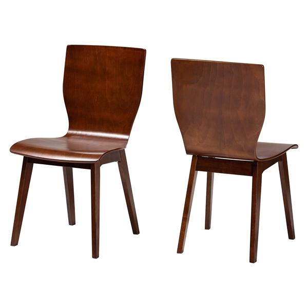 baxton studio Baxton Studio Elsa Mid-century Modern Scandinavian Style Dark Walnut Bent Wood Dining Chair