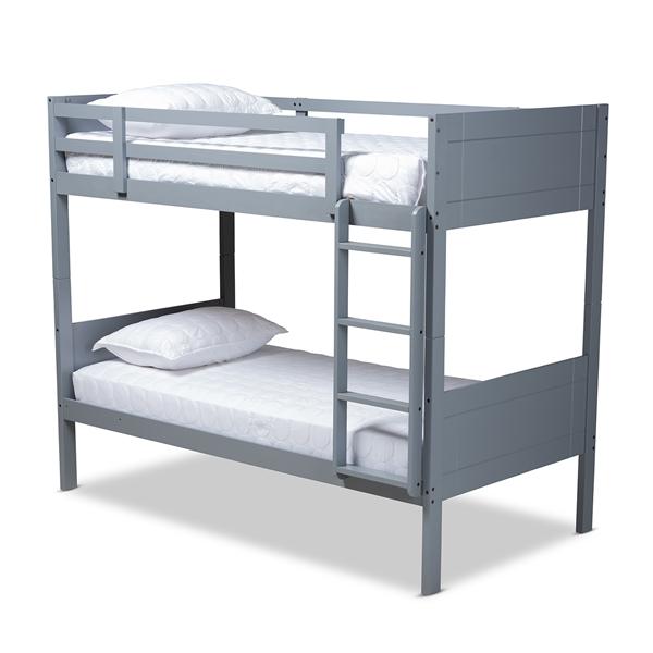 baxton studio Baxton Studio Elsie Modern and Contemporary Grey Finished Wood Twin Size Bunk Bed