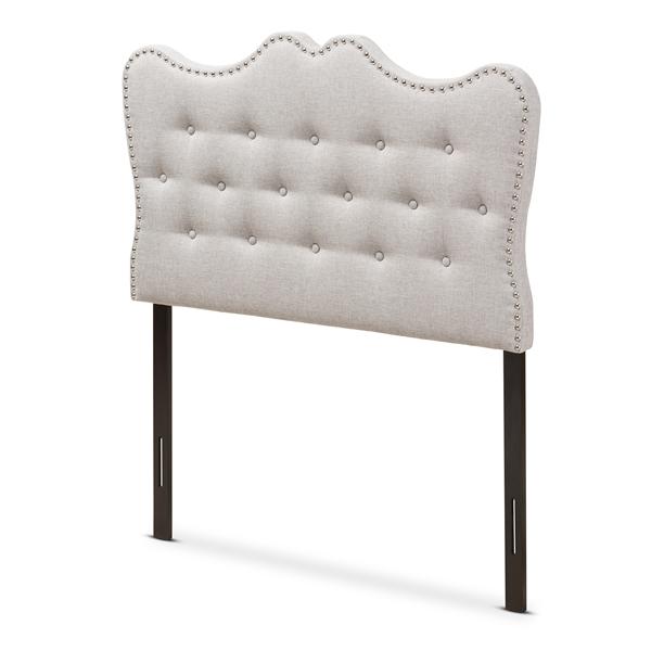 baxton studio Baxton Studio Emma Modern and Contemporary Greyish Beige Fabric Twin Size Headboard