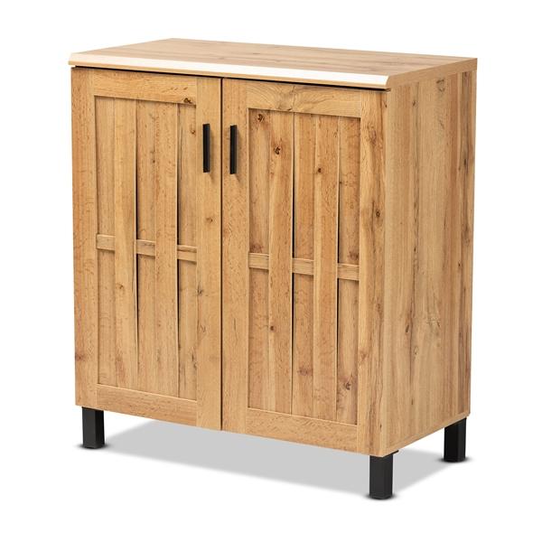 baxton studio Baxton Studio Excel Modern and Contemporary Oak Brown Finished Wood 2-Door Storage Cabinet