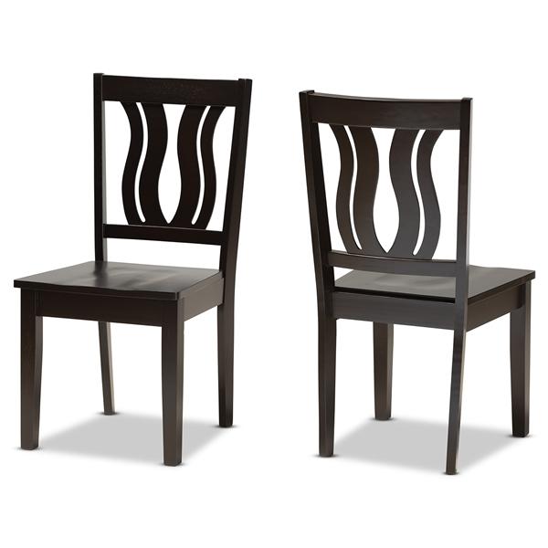 baxton studio Baxton Studio Fenton Modern and Contemporary Transitional Dark Brown Finished Wood 2-Piece Dining Chair Set
