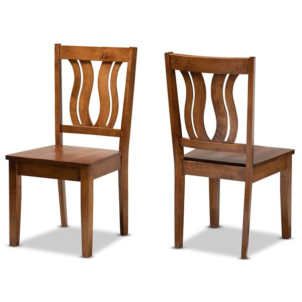 baxton studio Baxton Studio Fenton Modern and Contemporary Transitional Walnut Brown Finished Wood 2-Piece Dining Chair Set
