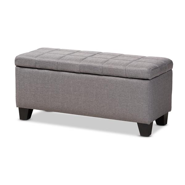 baxton studio Baxton Studio Fera Modern and Contemporary Gray Fabric Upholstered Storage Ottoman