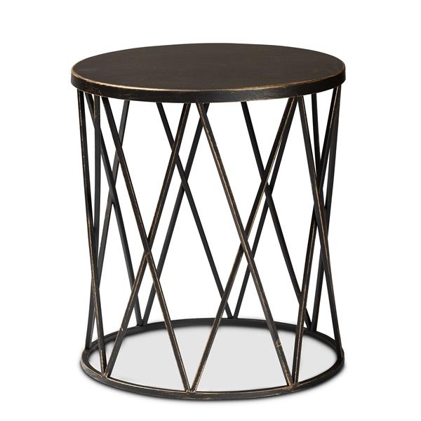 baxton studio Baxton Studio Finnick Modern Industrial Antique Black finished Metal End Table