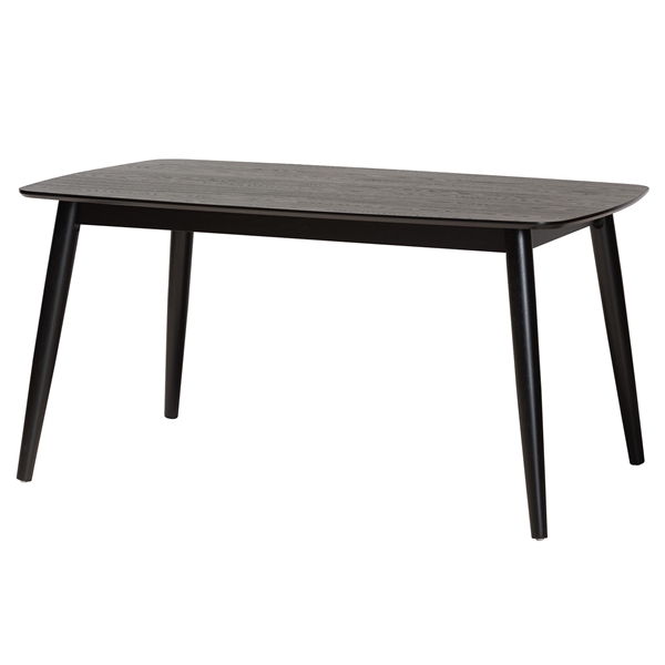 baxton studio Baxton Studio Flora Mid-Century Modern Black Finished Wood Dining Table