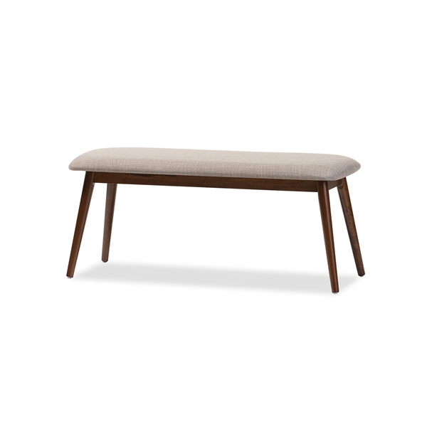 baxton studio Baxton Studio Flora Mid-Century Modern Light Grey Fabric and "Oak" Medium Brown Finishing Wood Dining Bench