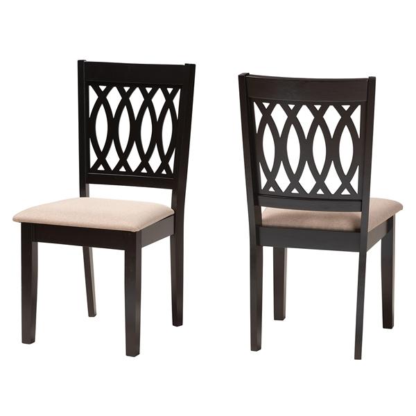 baxton studio Baxton Studio Florencia Modern Beige Fabric and Espresso Brown Finished Wood 2-Piece Dining Chair Set