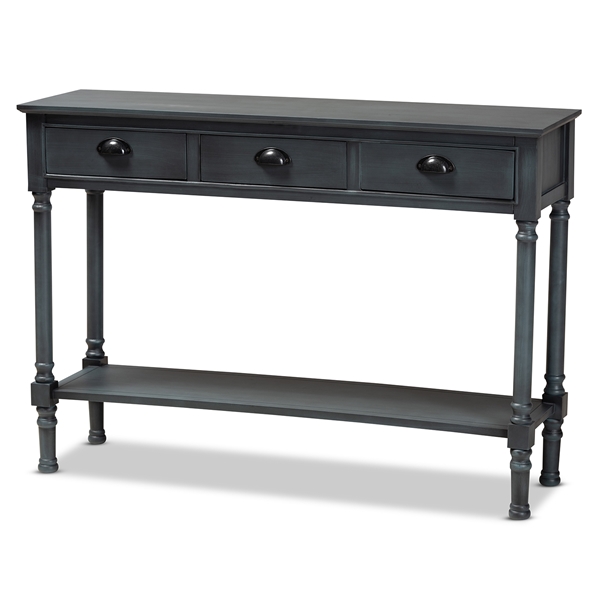baxton studio Baxton Studio Garvey French Provincial Grey Finished Wood 3-Drawer Entryway Console Table