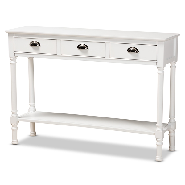 baxton studio Baxton Studio Garvey French Provincial White Finished Wood 3-Drawer Entryway Console Table