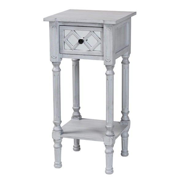 baxton studio Baxton Studio Gellert Classic and Traditional Grey Finished Wood 1-Drawer End Table