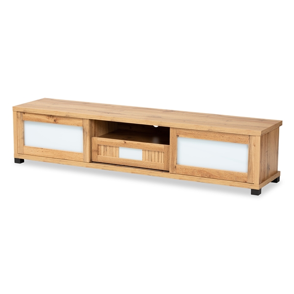baxton studio Baxton Studio Gerhardine Modern and Contemporary Oak Brown Finished Wood 1-Drawer TV Stand