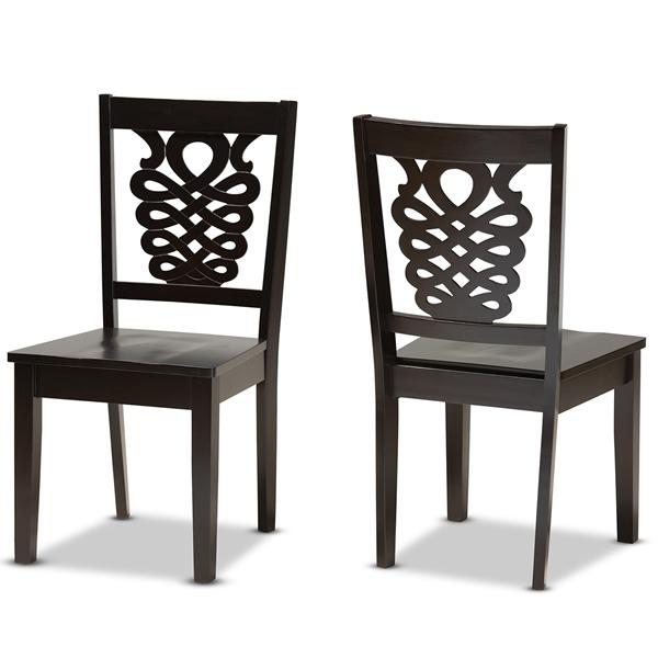 baxton studio Baxton Studio Gervais Modern and Contemporary Transitional Dark Brown Finished Wood 2-Piece Dining Chair Set