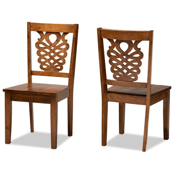 baxton studio Baxton Studio Gervais Modern and Contemporary Transitional Walnut Brown Finished Wood 2-Piece Dining Chair Set
