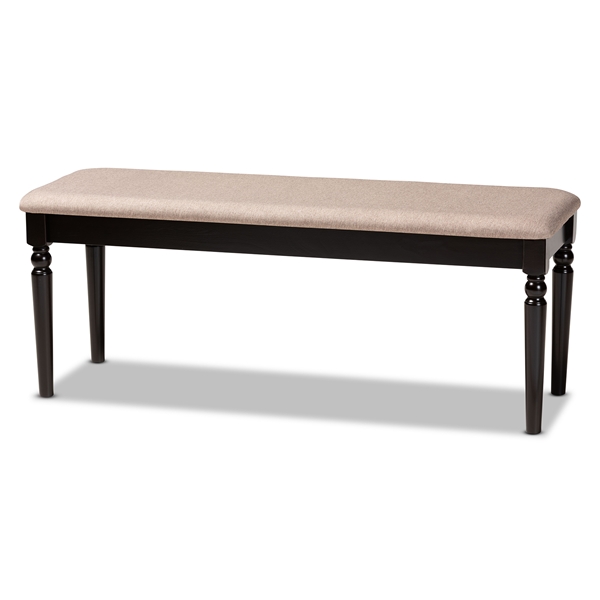 baxton studio Baxton Studio Giovanni Modern and Contemporary Sand Fabric Upholstered and Dark Brown Finished Wood Dining Bench