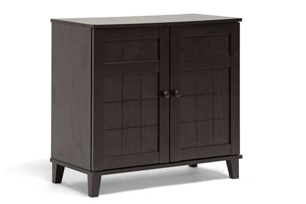 baxton studio Baxton Studio Glidden Dark Brown Wood Modern Shoe Cabinet (Short)