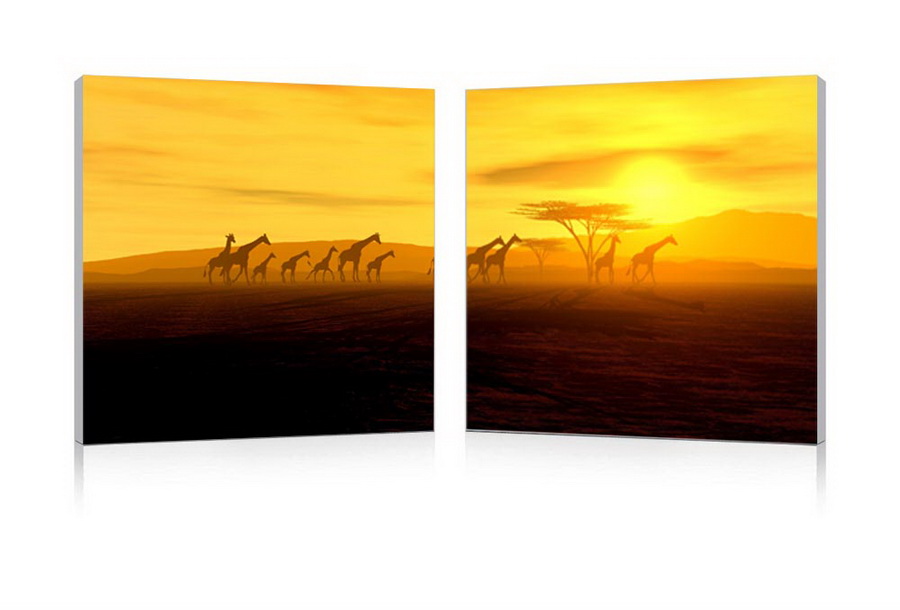 baxton studio Baxton Studio Glorious Giraffes Mounted Photography Print Diptych