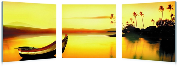 baxton studio Baxton Studio Golden Sunset Mounted Photography Print Triptych