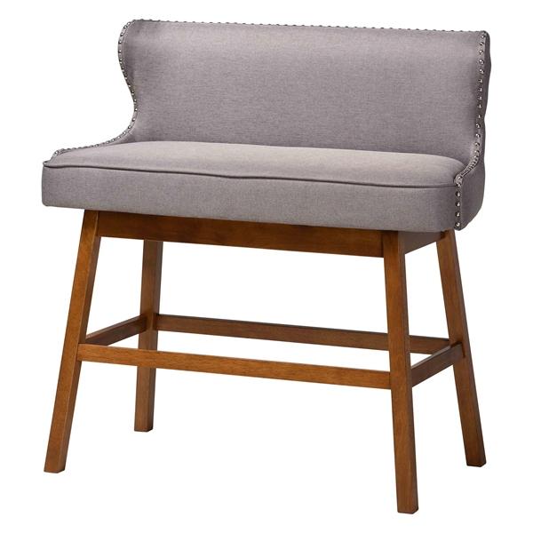 baxton studio Baxton Studio Gradisca Modern and Contemporary Grey Fabric Button-tufted Upholstered Bar Bench Banquette