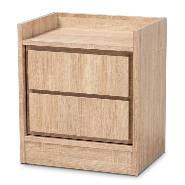 baxton studio Baxton Studio Hale Modern and Contemporary Oak Finished Wood 1-Door Nightstand