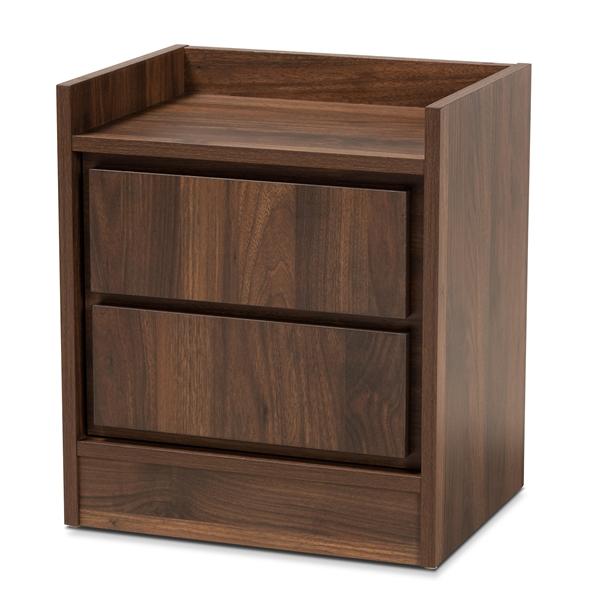 baxton studio Baxton Studio Hale Modern and Contemporary Walnut Brown Finished Wood 1-Door Nightstand