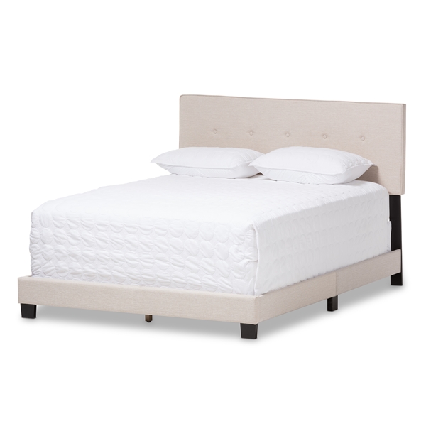 baxton studio Baxton Studio Hampton Modern and Contemporary Light Beige Fabric Upholstered Queen Size Bed